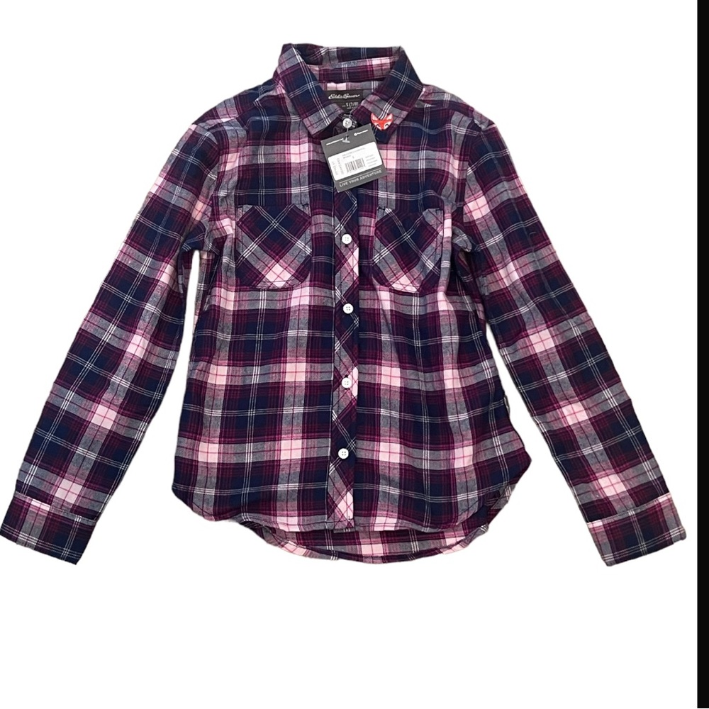 Eddie Bauer girls plaid shirt NWT